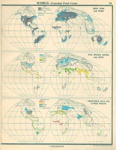 Medium Map Of The World 1950s Atlas Antique Map World Map Etsy