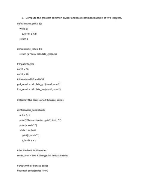 Compute The Greatest Common Divisor And Least Common Multiple Of Two