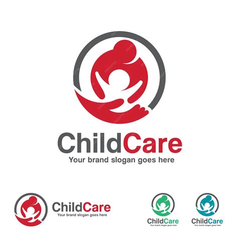 Premium Vector | Child Care Logo, Mother and Kid with Hand Symbol