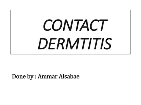 Irritant Contact Dermatitis Ppt