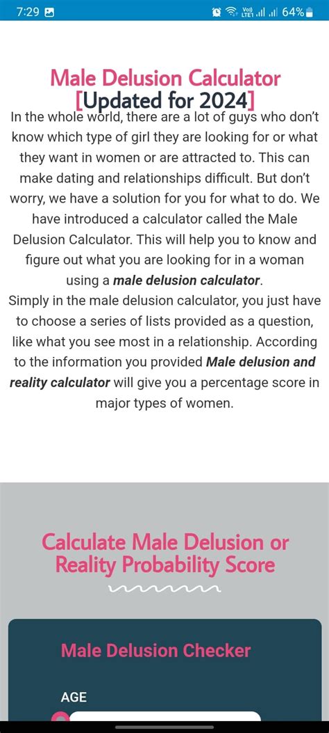 Male Delusion Calculator