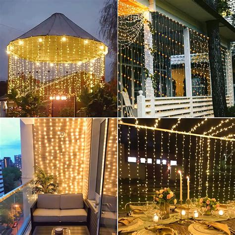 Solar Fairy Curtain Lights 3M 300LED Waterproof Outdoor Garl - Inspire ...