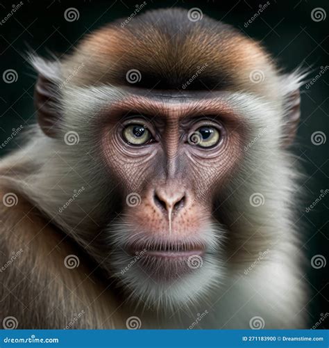 Monkey Close Up Face Portrait Stock Illustration Illustration Of