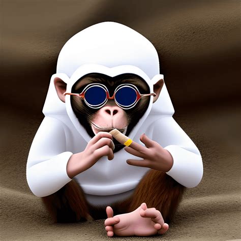 Baby Monkey with Beautiful Long Hair in 3D Cartoon Style · Creative Fabrica