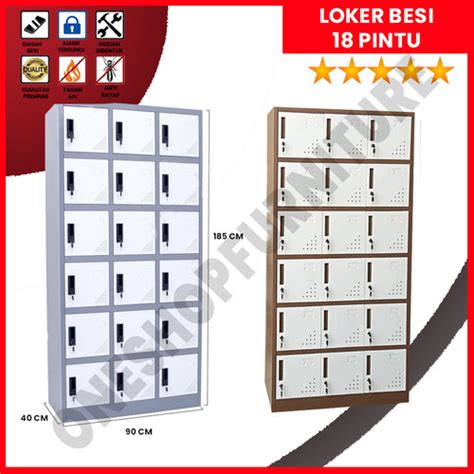 Jual Loker Besi 18 Pintu Locker Besi Abu Abu Non Rakit Kab