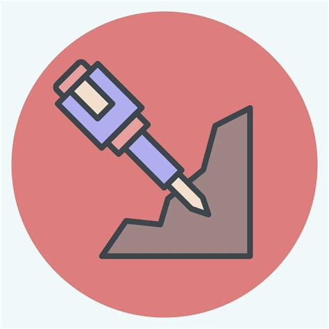 Icon Jackhammer Related To Mining Symbol Color Mate Style Simple