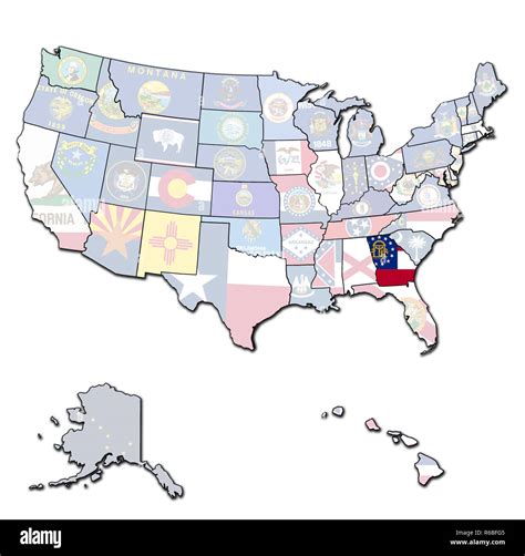 georgia on map of usa Stock Photo - Alamy