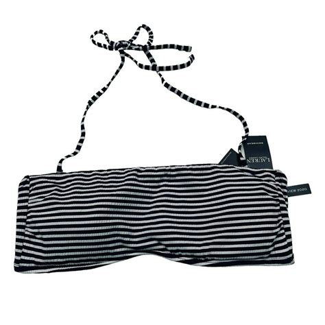 Ralph Lauren Bikini Top Women S Blue White Stripe NEW Bandeau LRL