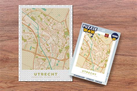 Puzzel Stadskaart Utrecht Vintage Legpuzzel Puzzel 1000 Stukjes