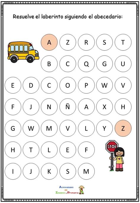 Juego De Atención Laberintos Del Abecedario Alphabet Activities Preschool Preschool