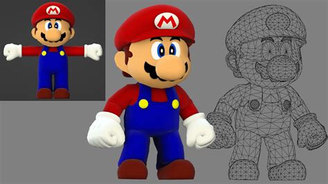 I Made A Model Of Mario From Mario 64 I Used Blender R 3dmodeling