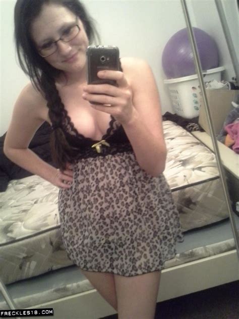 Brunette Girl Freckles 18 Takes Sexy Pics Of Herself In Her Night Gown Porn Pictures XXX Photos
