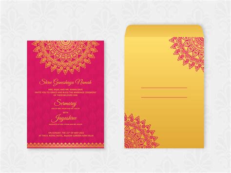 Hindu Wedding Card Template Vector Art, Icons, and Graphics for Free ...