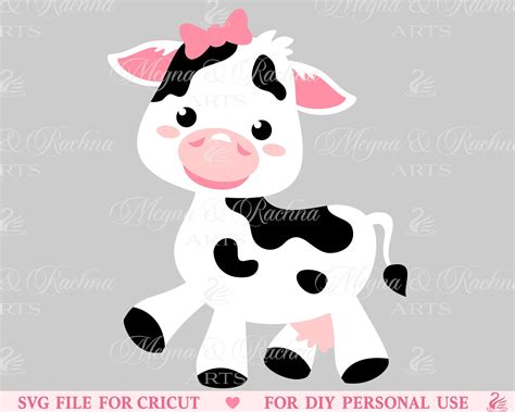 Cute Cow Svg Girl Cow Svg Farm Cow Svg Toddler Cow Svg | Etsy New Zealand