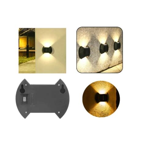 Комплект от 8 соларни стенни лампи, 700mAh батерия, 2 светодиода, топла ...