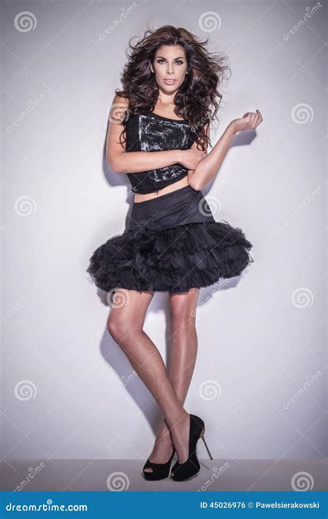 Fashionable Brunette Woman Posing Stock Photo Image Of Attractive Fashion