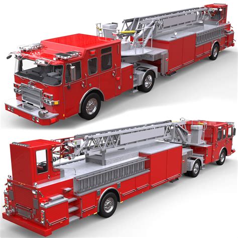 Pierce Ascendant Heavy Duty Tiller Aerial Ladder Cgtrader