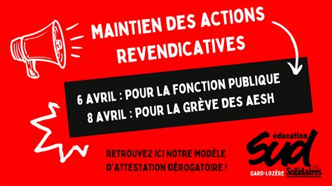 Sud Ducation Gard Loz Re Maintient Les Manifestations Et