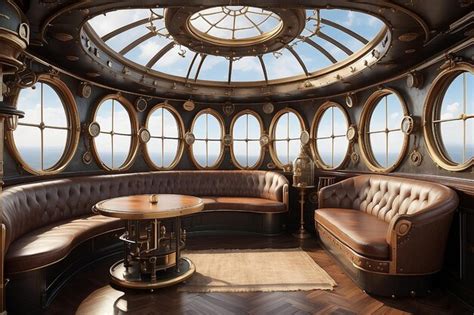 Premium Photo | Steampunk Airship Interior