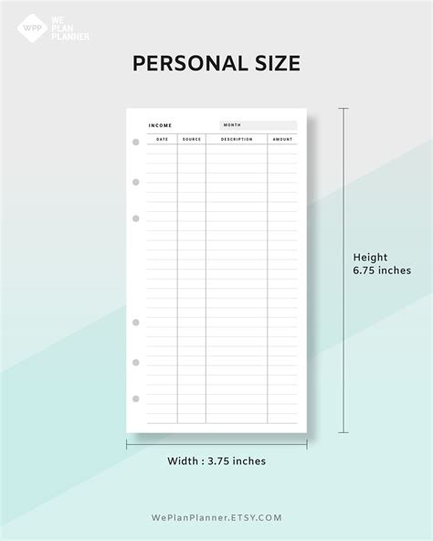 Monthly Income Tracker Printable Planner Business Financial - Etsy Canada