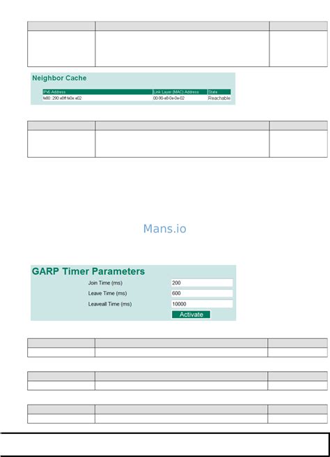 Moxa EDS 518A MM ST 20 109 Garp Timer Parameters