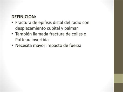 Fracturas De Radio Distal Ppt