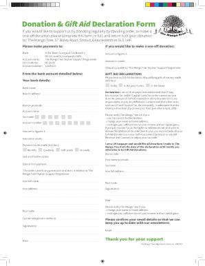 Fillable Online Donation Gift Aid Declaration Form Fax Email Print