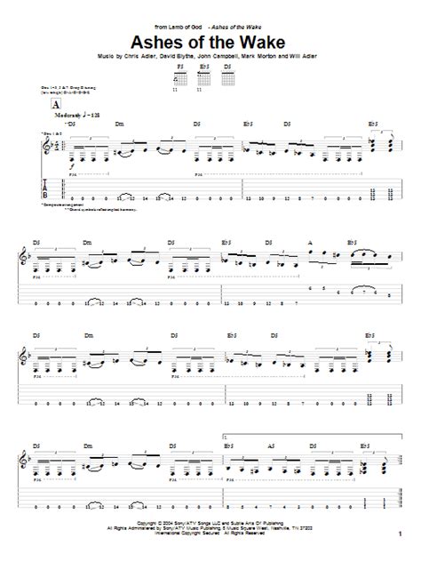 Ashes Of The Wake by Lamb Of God - Guitar Tab - Guitar Instructor