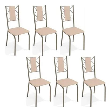 Cadeira Lisboa C076 Kit 6 Un Níquel nude kappesberg Branco MercadoLivre