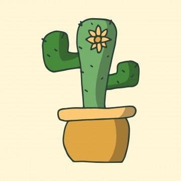 Cute Cactus In A Pot With Flower