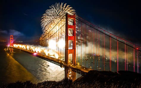 Fireworks on Golden Gate Bridge (1920x1080) : wallpaper