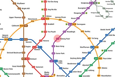 NE10 Potong Pasir station map - Singapore MRT