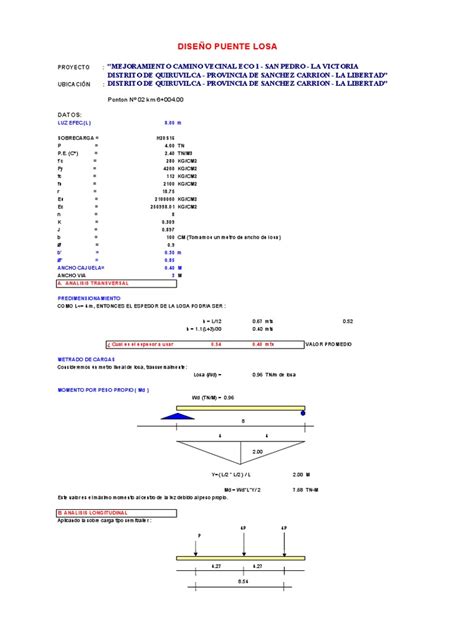 Calculo De Estribos Y Losa Viga Ponton 4mts Modificado A 5 0mts Pdf Ingeniería Estructural