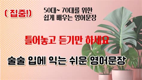 50 70 세대를 위한 쉽게 배우는 영어문장 YouTube