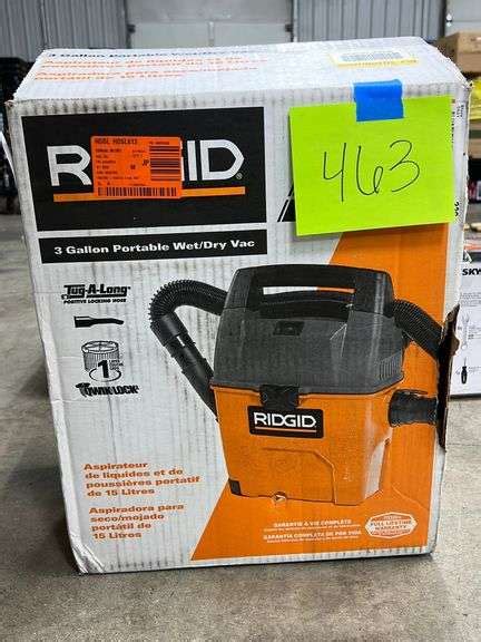 Ridgid 3 Gallon Wetdry Vac In Box Earls Auction Company