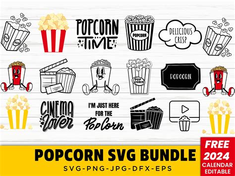 Popcorn Svg Bundle, Popcorn Box Svg, Popcorn Clipart, Pop Corn Svg, Popcorn, Cinema Svg, Popcorn ...