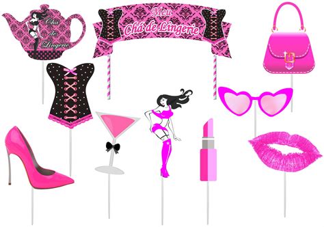 Topo de Bolo Chá de Lingerie pink e Preto 10 Peças Elo7