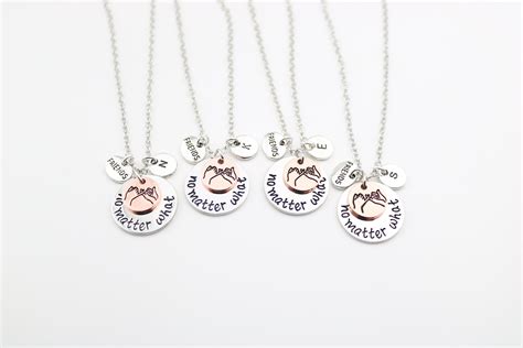 4 Friends Pinky Promise Necklaces No Matter What BFF Gifts Four