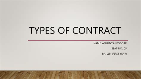 Types of contract