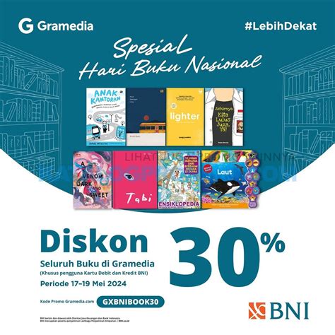 Promo Gramedia Spesial Hari Buku Nasional Diskon Dengan Kartu