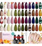 Amazon Beetles Jelly Gel Nail Polish Set Colors Nude Pink Glitter Milky White Brown