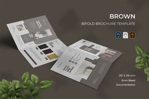 Brown Bifold Brochure By Vunira Thehungryjpeg