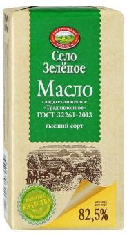 Масло сливочное Село Зеленое 82,5% 175 гр., обертка купить оптом по ...