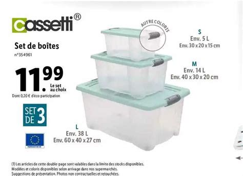 Offre Set De Boîtes Cassetti chez Lidl