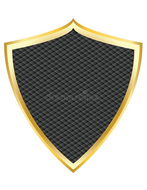 Black Shield With Gold Border Vector Stock Vector Illustration Of