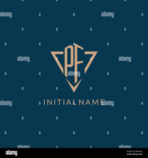 Pf Logo Initials Triangle Shape Style Creative Logo Design Vector