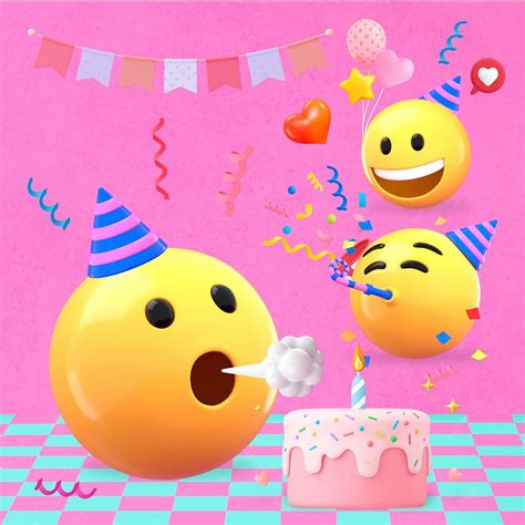 Birthday party emoticon, 3D colorful | Premium Photo - rawpixel