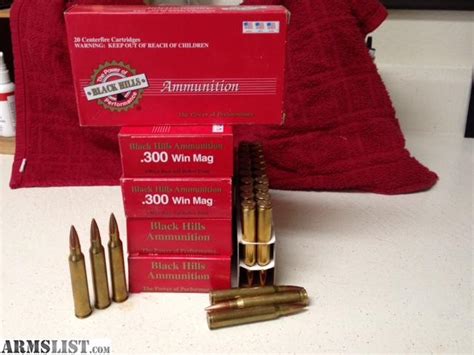 Armslist For Sale 126 Rounds Match Ammo Black Hills 300 Winchester Magnum Win Mag 190