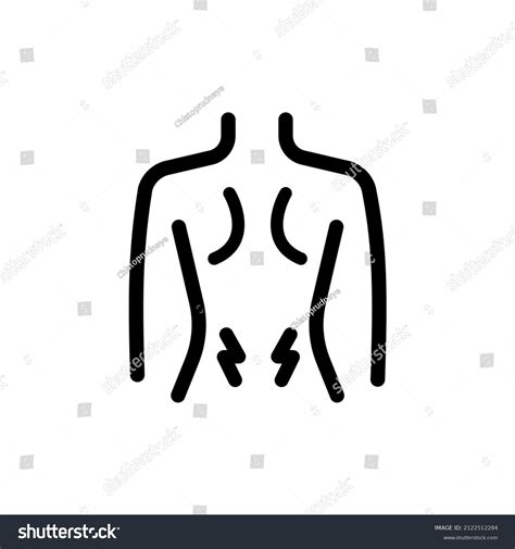Back Pain Outline Icon Lower Back Stock Vector (Royalty Free