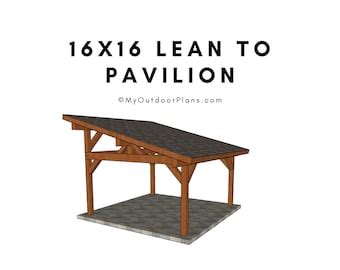 X Lean To Pavilion Plans With Concrete Wall Modern Carport Canopy